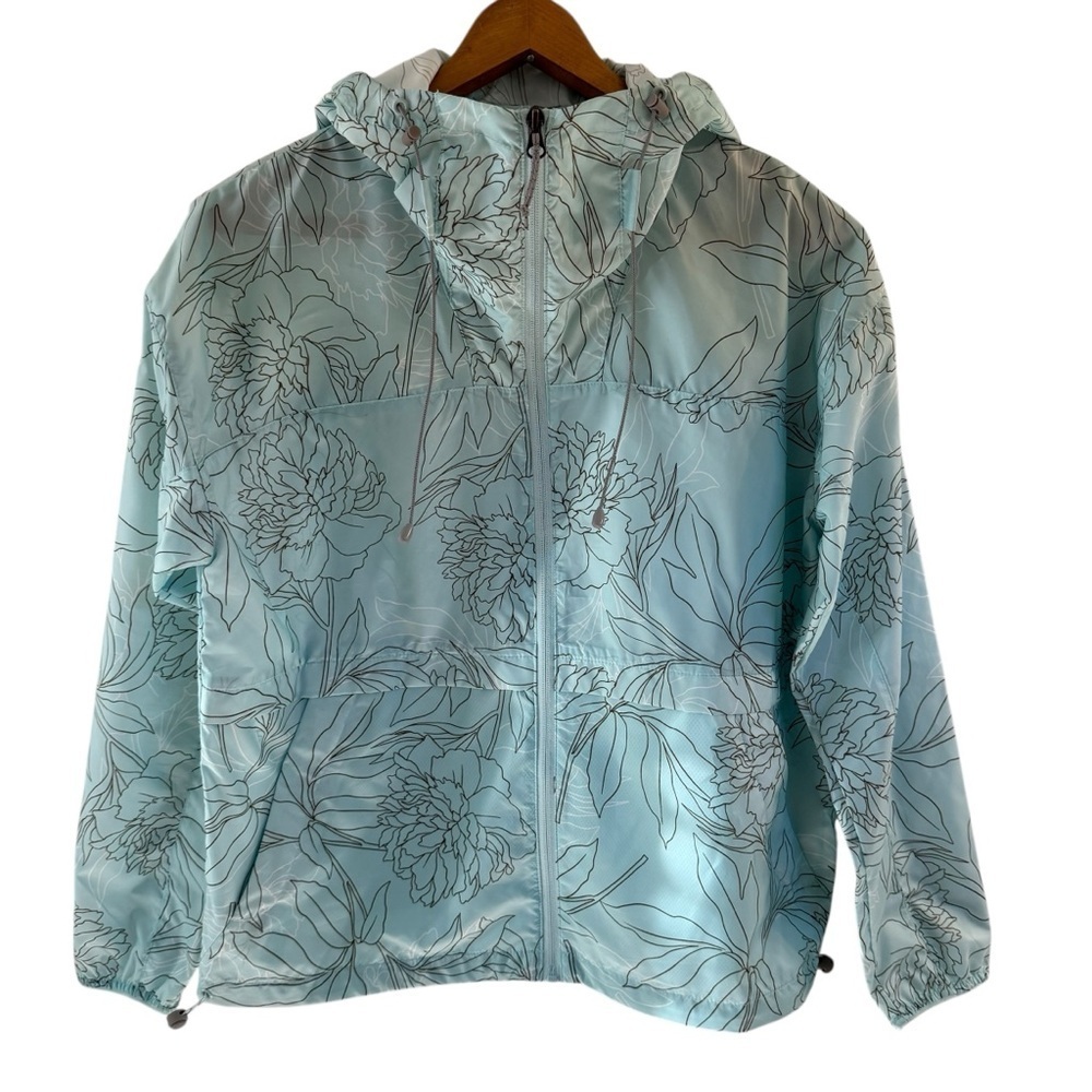 Columbia Size M Womens Blue Full Zip Hooded Alpine Chill Windbreaker - Picture 3 of 11